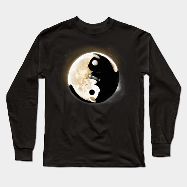 Ying Yang Cats Long Sleeve T-Shirt by Vallina84